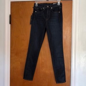 Rag & Bone High Waisted Coated Skinny Ankle Jeans
